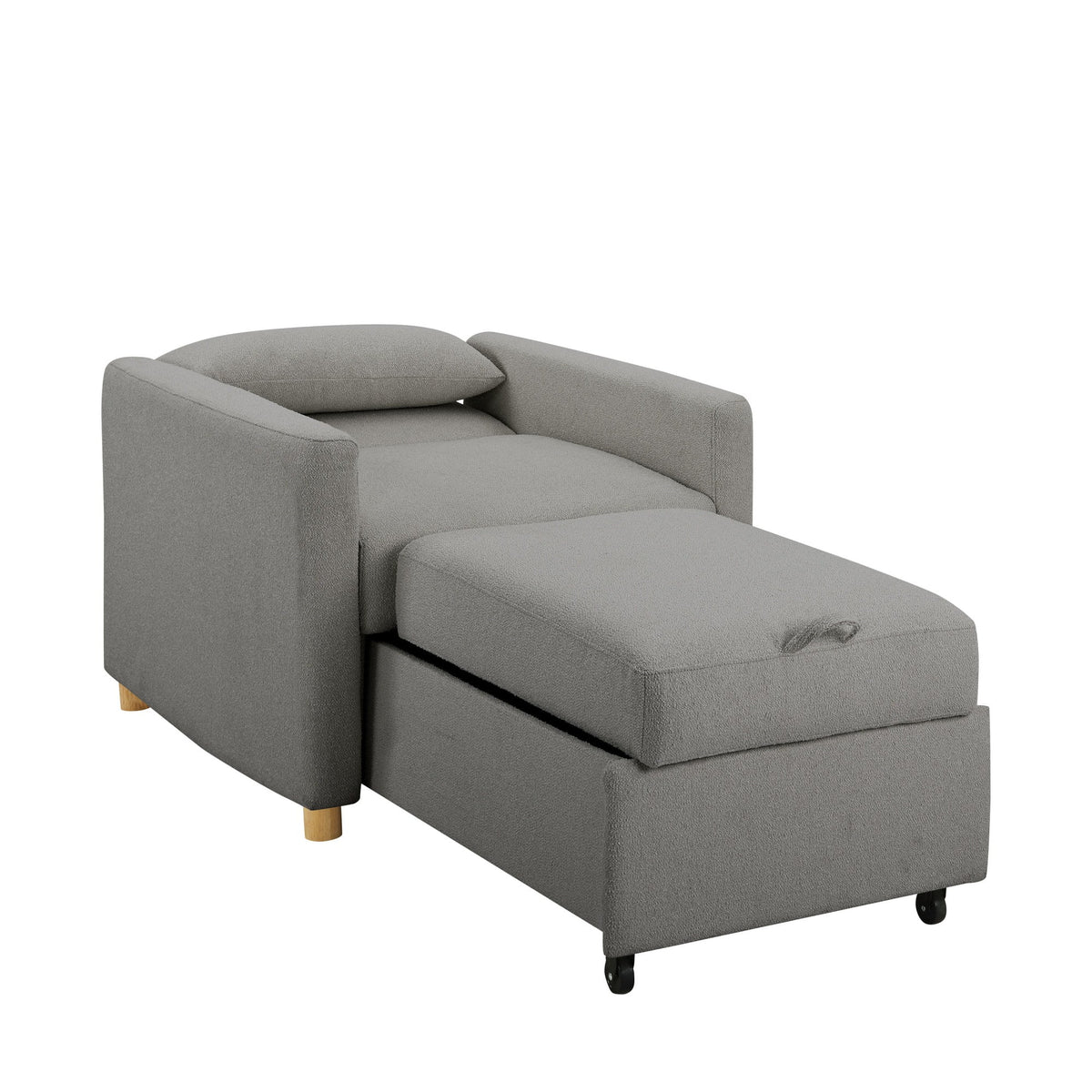 Serta Carly Scandinavian Style Convertible Chair, Ivory Fabric