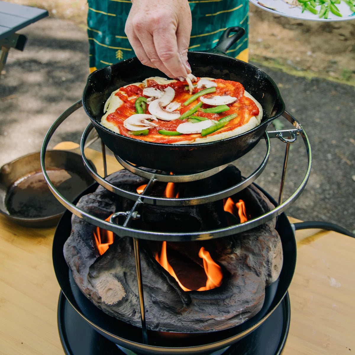 Camco Olympian Big Red Campfire, Approved for RV Campgrounds, Includes 10-Foot Propane Hose (58035)