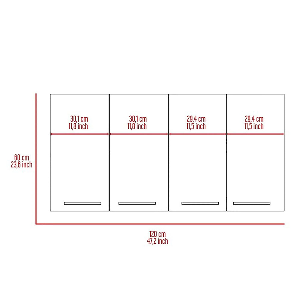 TUHOME 120 Wall Cabinet Engineered Wood Cabinets in  White