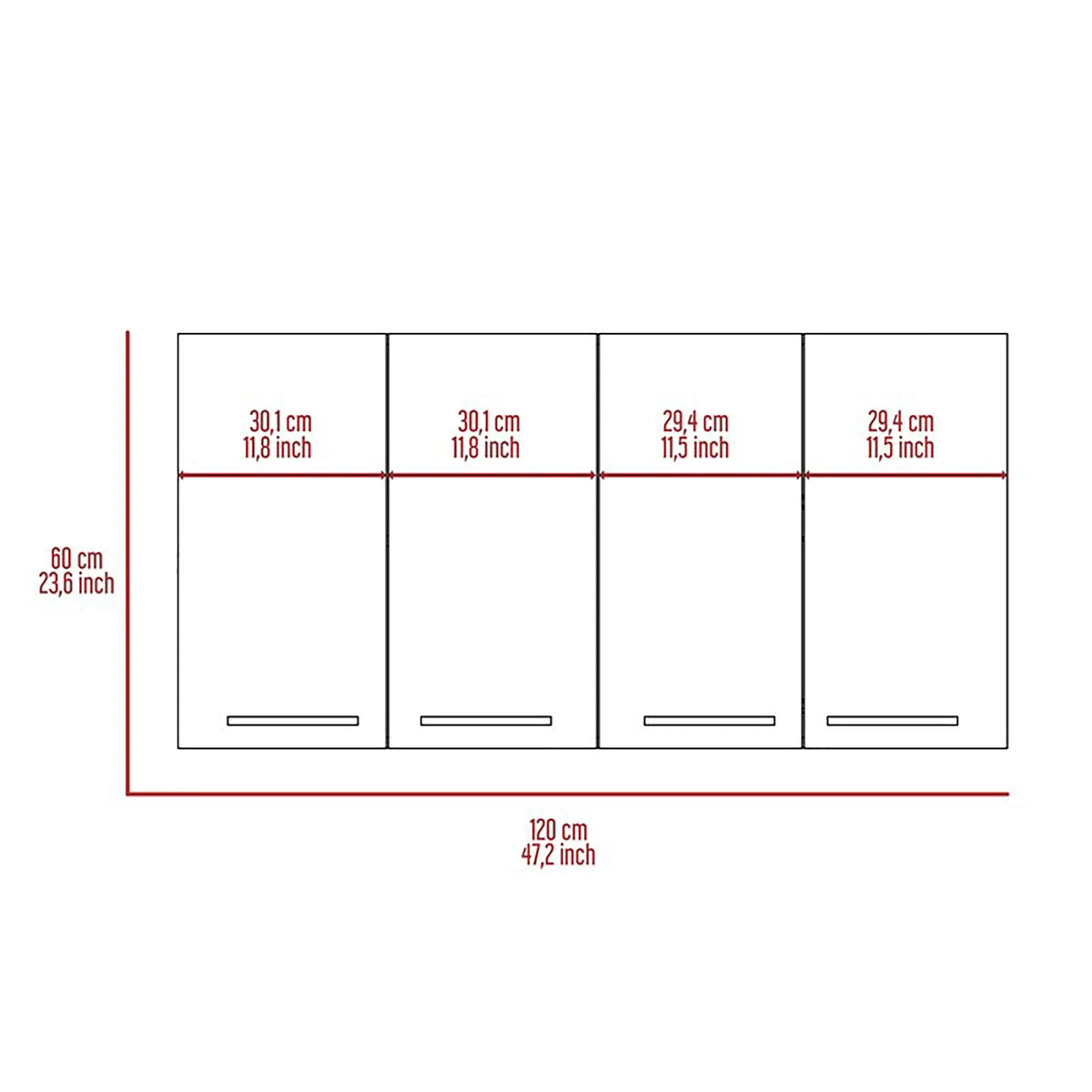TUHOME 120 Wall Cabinet Engineered Wood Cabinets in  White