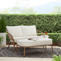 Better Homes & Gardens Willow Sage All-Weather Wicker Outdoor Loveseat and Ottoman Set, Beige