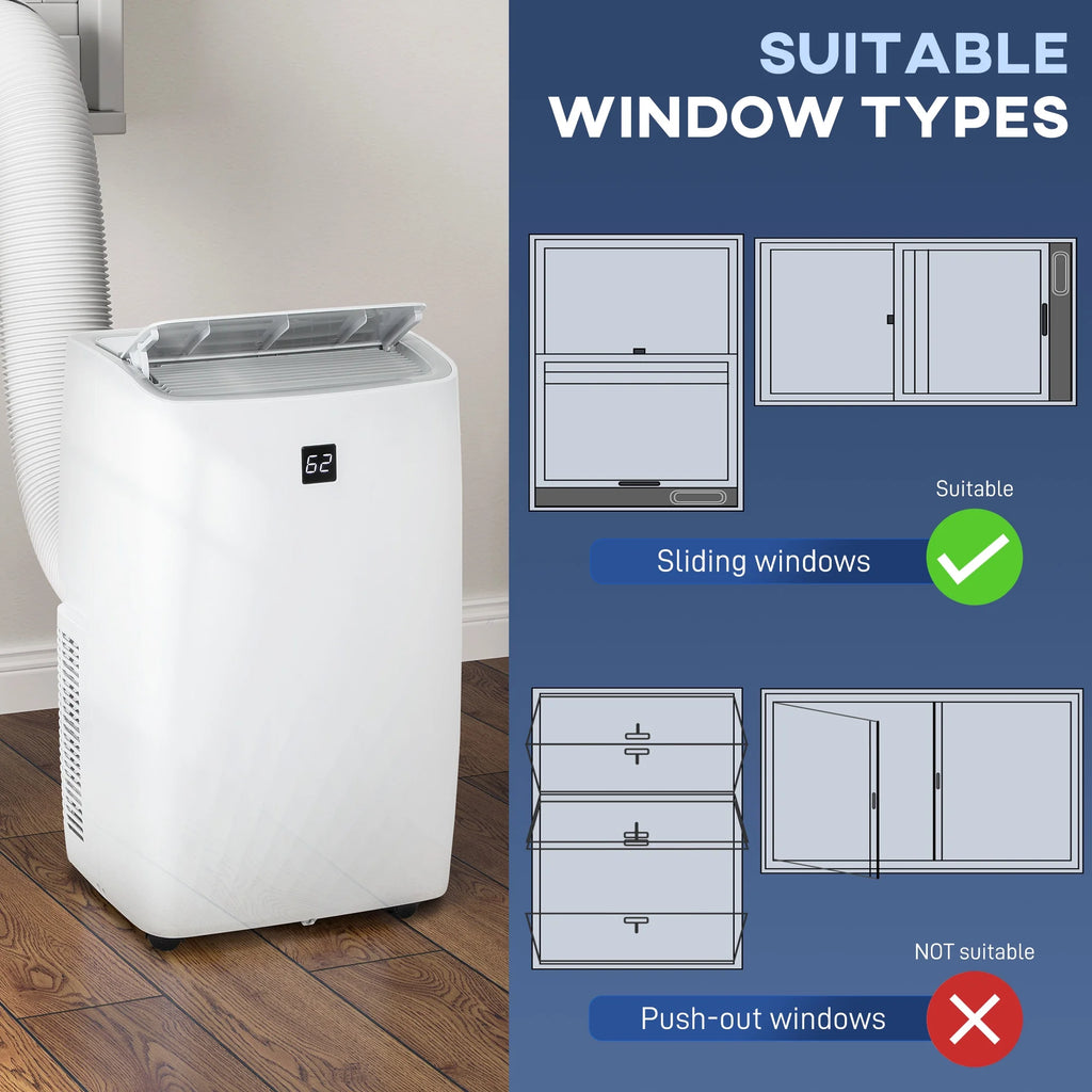 HOMCOM Portable Air Conditioner, 12000 BTU AC Unit with Cool, Dehumidifier, Fan, 550 Sq. ft, 24H Timer On Off, Auto & Sleep Mode, Window Kit
