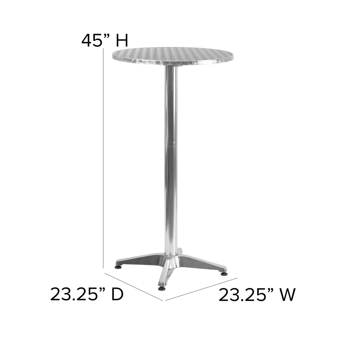 Emma + Oliver 23.25" Round Aluminum Indoor-Outdoor Bar Height Table with Flip-Up Table