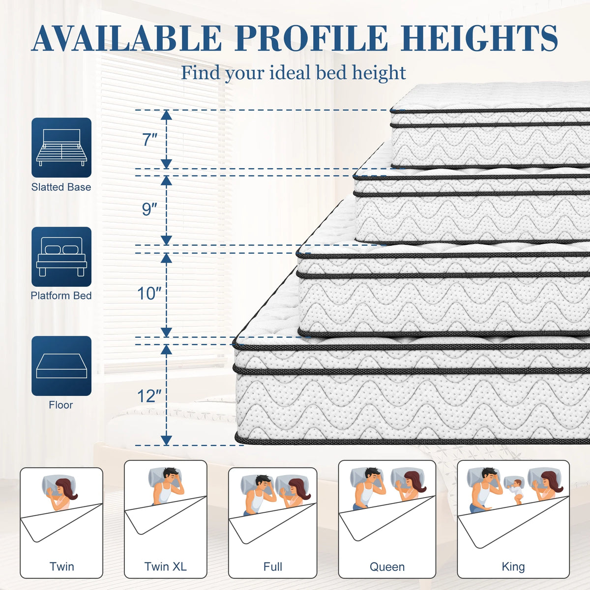 9 Inch Twin-XL Mattress, CertiPUR-US Certified Memory Foam Hybrid Mattress in a Box, Medium Firm Bed Mattress for Kids, Teens & Adults, Neche Single Mattress with Pressure Relief & Support