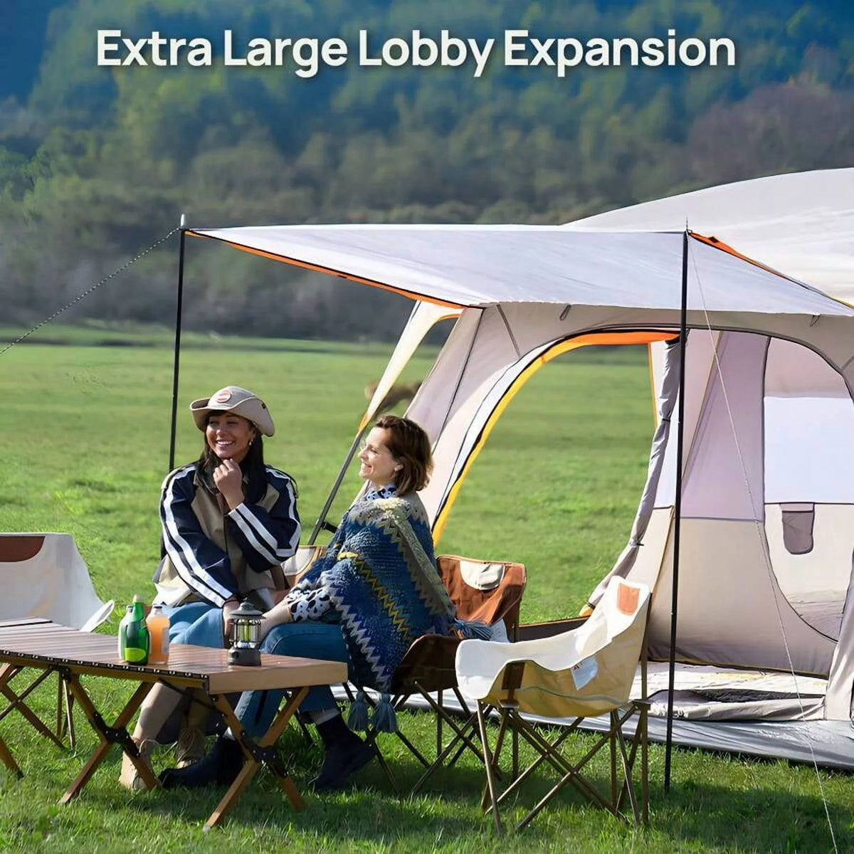 Senmeo 4-6 Person Camping Tent, Waterproof Easy Setup Tents For Camping With Sun Protection & Mosquito Net, Tent Lightweight And Spacious For Outdoor Camping, Hiking & Beach Trips