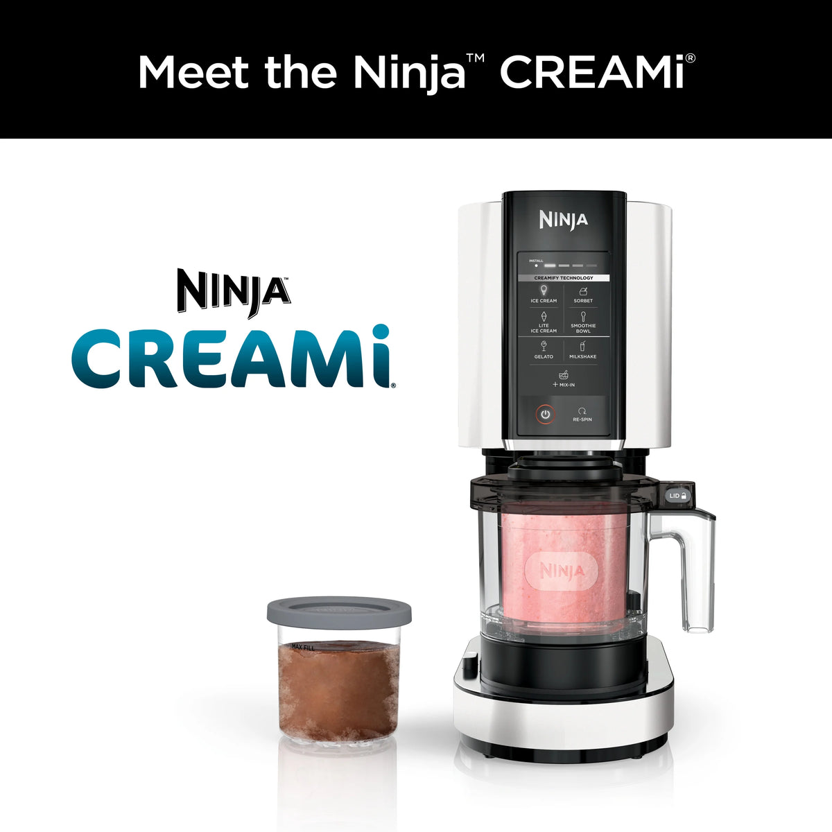 Ninja CREAMi, Ice Cream Maker and Frozen Treat Maker with 7 One-Touch Programs, NC300WMWH