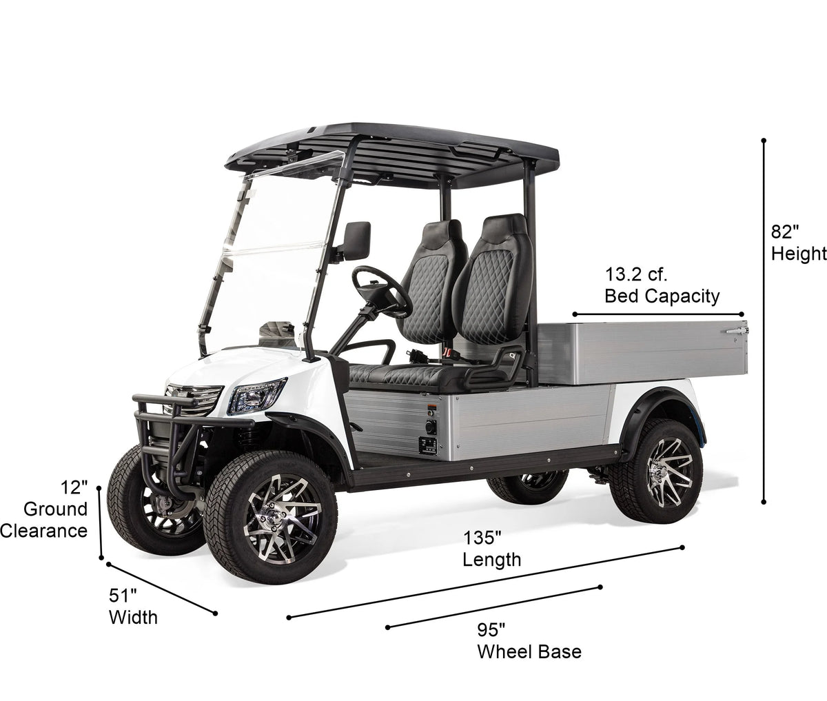 Massimo MVR Cargo Max Electric Utility Golf Cart 48V 5kW Motor - Blue