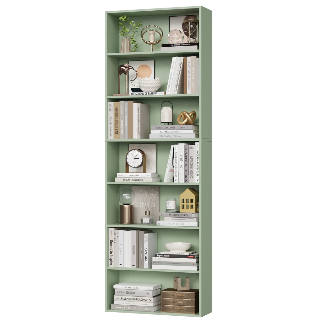 Homfa 82" Tall Bookcases, Freestanding Display Storage Shelves, 7-Tier Open Bookshelf for Home Office Living Room Bedroom, White
