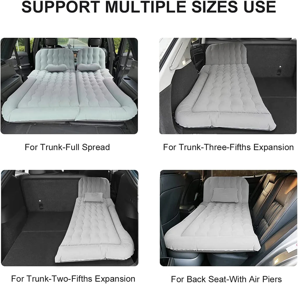 3 in 1 SUV Air Matterss | Car Mattress with Electric Air Pump-2 Support Fillers & 2 Pillows Fits SUV|MPV|Minivan for Road Trip Camping Black