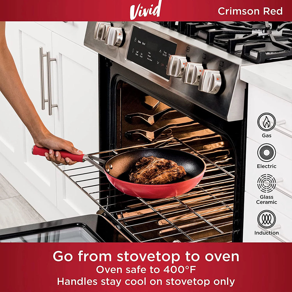 Ninja Foodi NeverStick Vivid Oven Safe 8 Piece Pots and Pans Cookware Set