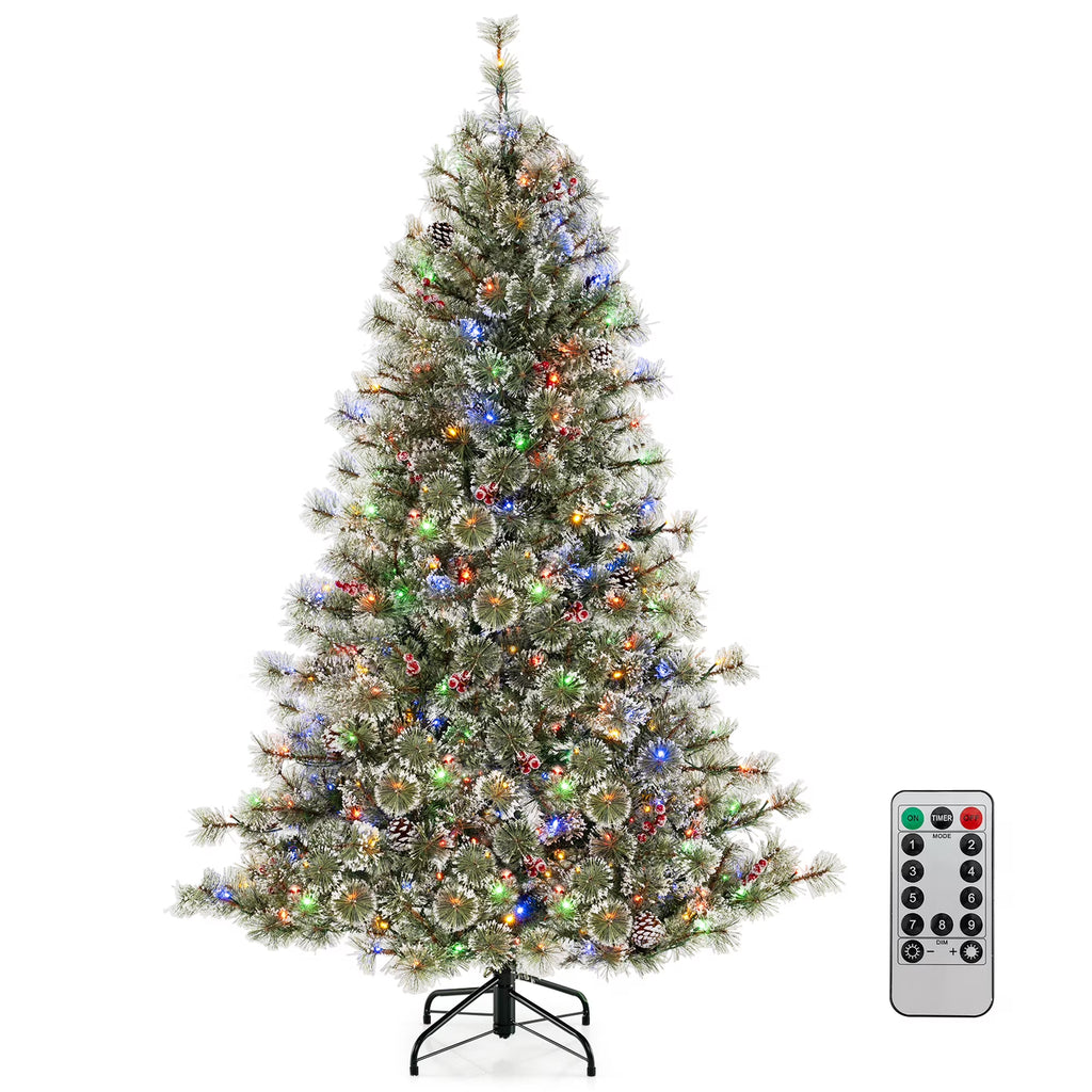 Costway 9 FT Artificial Christmas Tree with  360 Quick Power Connector 1714 Pine Needles