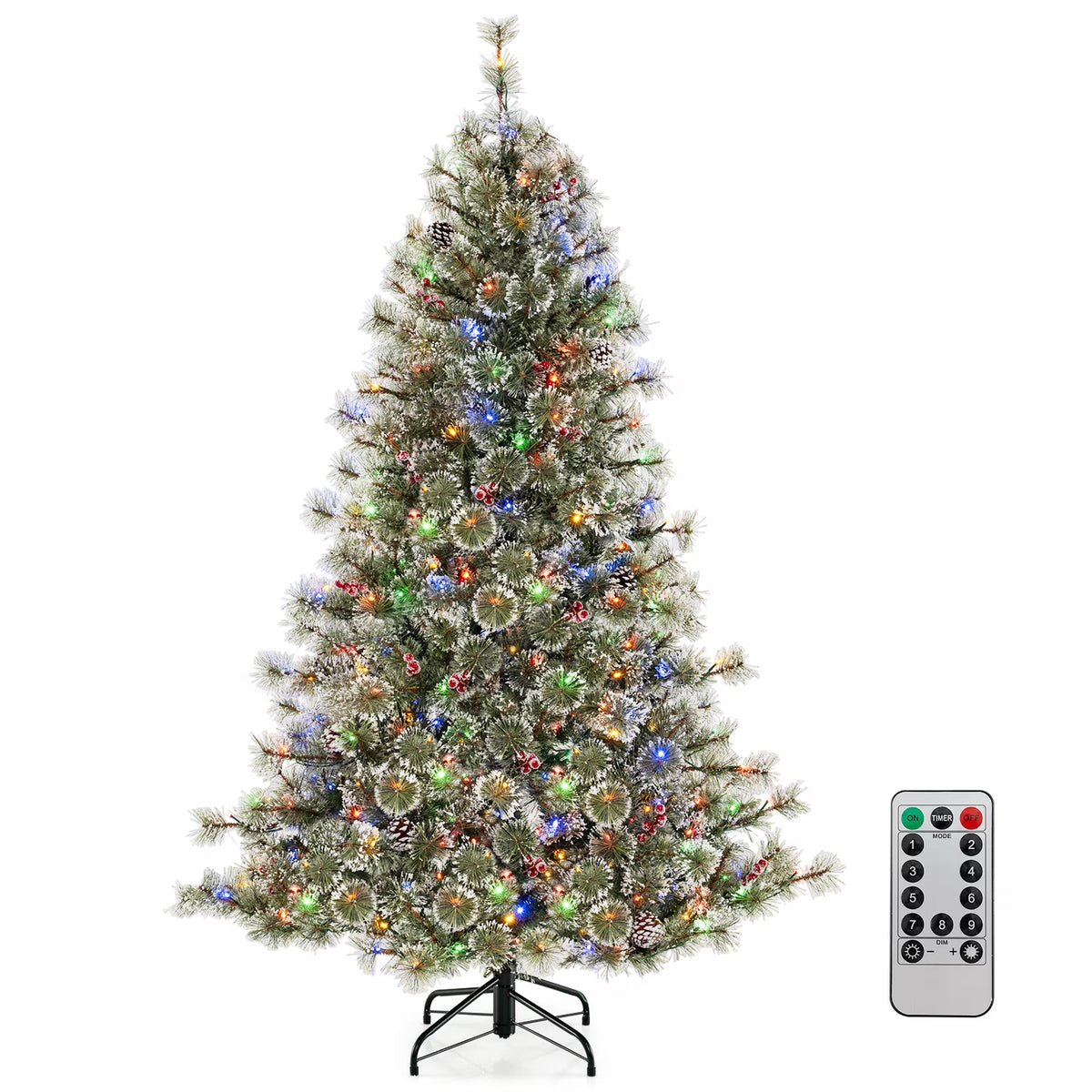 Costway 9 FT Artificial Christmas Tree with  360 Quick Power Connector 1714 Pine Needles