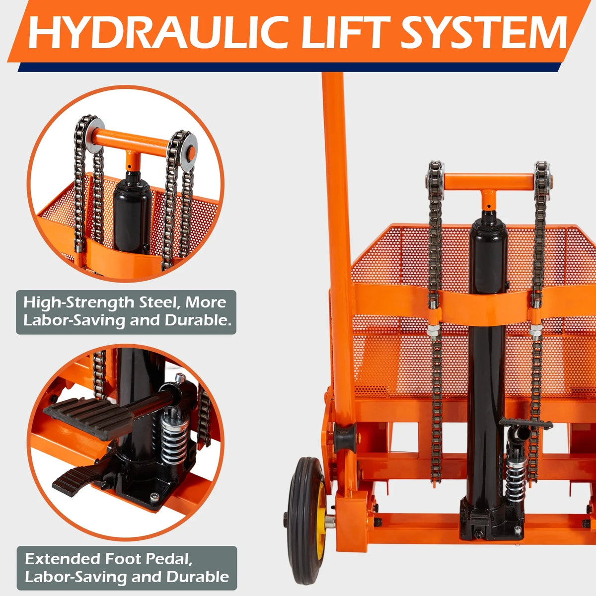 AECOJOY Hydraulic Material Lift Pallet Truck 500 Lbs,Lift Table Cart,32" Max Lift Height Pallet Truck Jack with Lockable Swivel Casters Ideal for Warehouse, Workshop and Garage Use