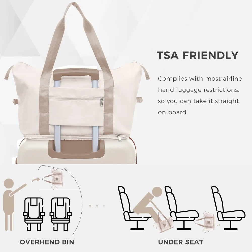 Luggage Sets 4 Piece,  ABS Durable Suitcase with Travel Bag, Carry On Luggage Suitcase Set with 360 Spinner Wheels