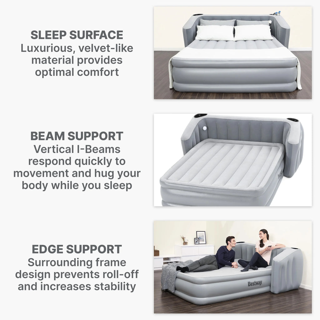 Bestway Wingback 17" Queen Air Mattress with Built-in Pump