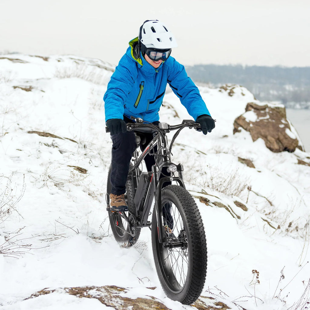 PEXMOR Electric Bike for Adult, Electric Mountain Bike 500W 48V 13AH Removable Battery, 26" Fat Tire EBike Electric Bicycle 20MPH Snow Beach E Bike w/Shimano 7 Speed Lockable Suspension Fork