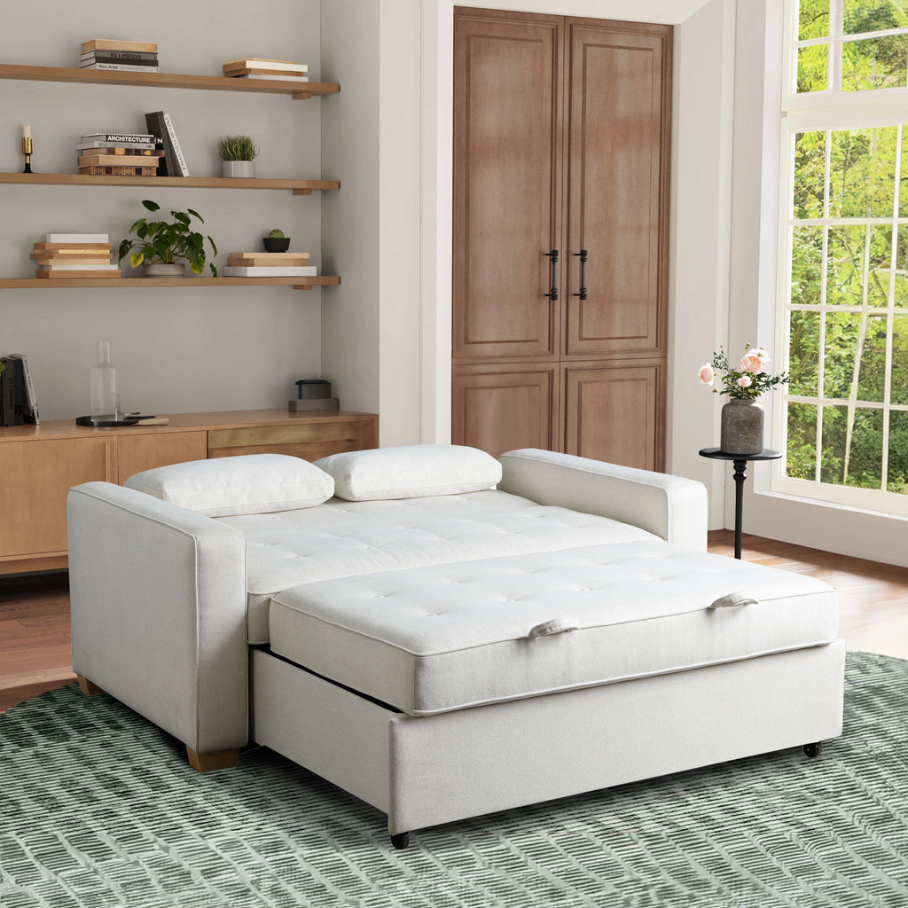 Serta Dream Convertibles Monroe Modern Polyester Convertible Queen Sofa Bed with Pillows Grey