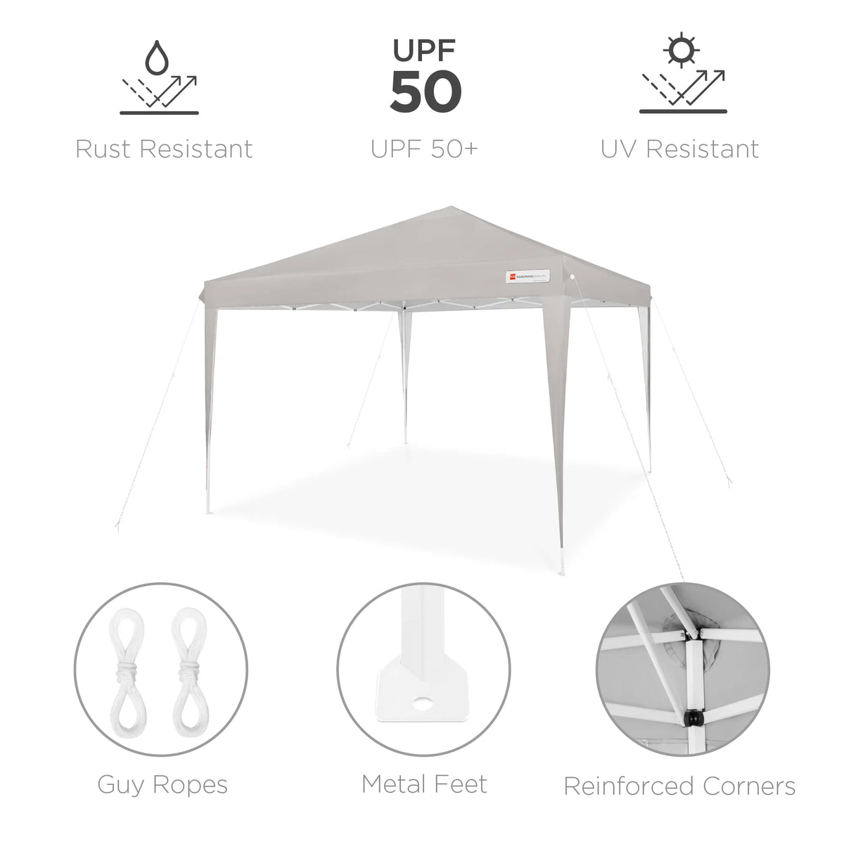 Best Choice Products 10x10ft Pop Up Canopy Outdoor Portable Adjustable Instant Gazebo Tent w/ Carrying Bag - White