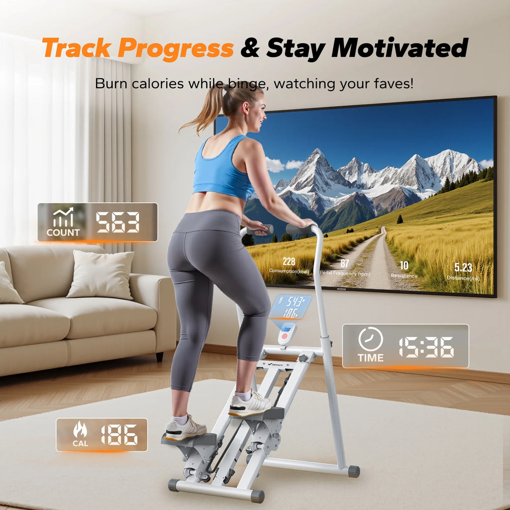 MERACH Stair Stepper for Home Compact Foldable Vertical Climber - Full-Body Workout Stepper, Home Gym Cardio Exercise Equipment