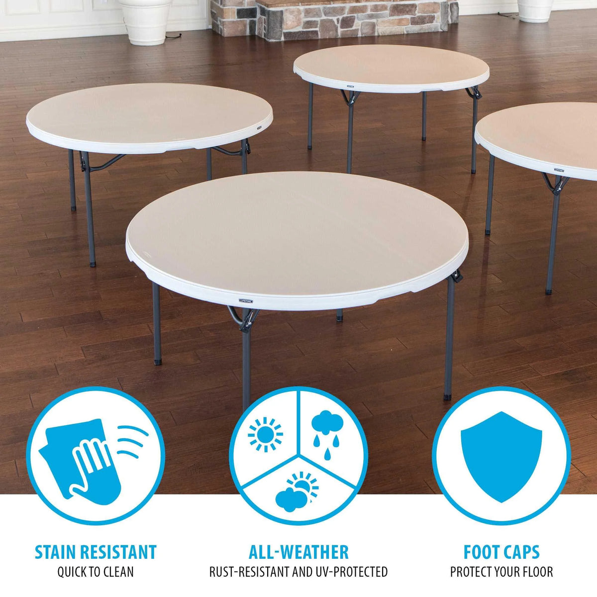 Lifetime 60-inch Round Nesting Table - 4 Pk (Commercial) - 480301