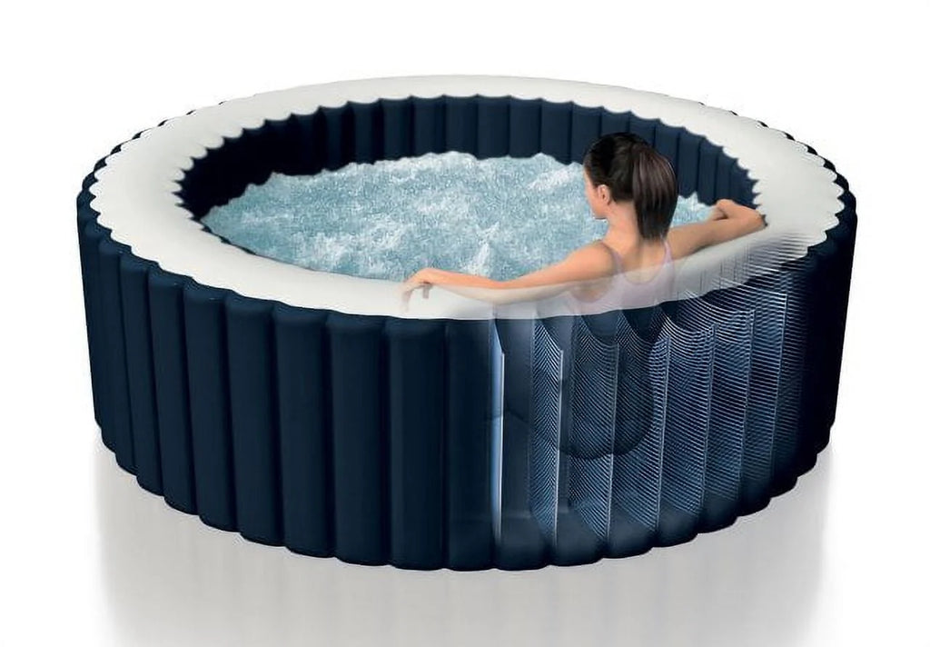 INTEX PureSpa Plus Bubble Inflatable Hot Tub Set - 4 Person Spa with Energy Efficient Spa Cover