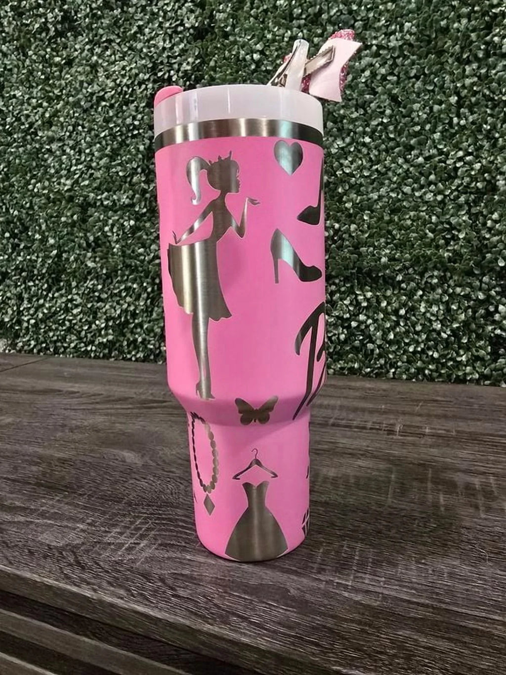 Barbie Stanley Cup 40oz | Pink Tumbler | Peony | Custom Laser Engraved Quencher