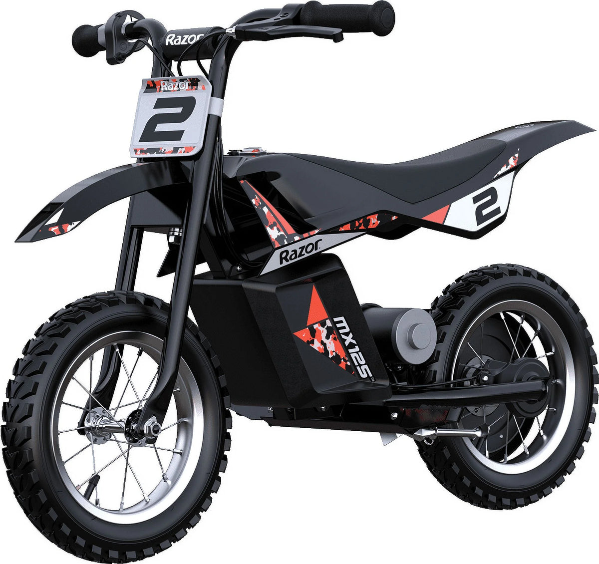 Razor Dirt Rocket MX125 Electric-Powered Dirt Bike - Black with Decal Included, for Child 5+