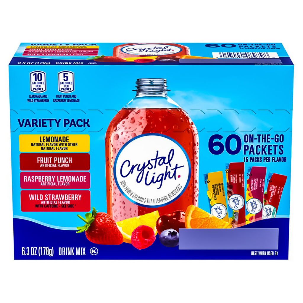 Crystal Light, On The Go Variety Pack, 60-count