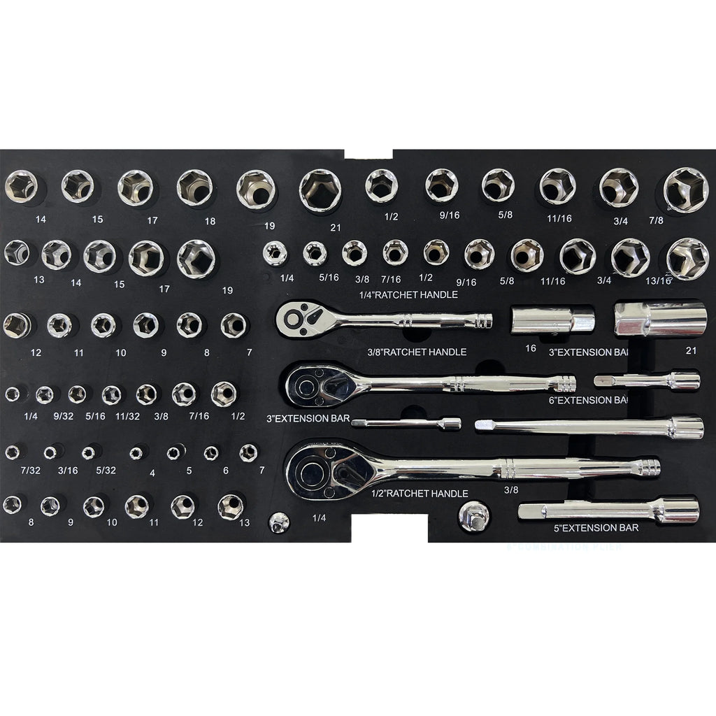 NIGSQJB Tool Set 439pcs with 3 Drawers Tool Box Organizer, Mechanic Tool Set for Home, Tool Box Set 4-Tier Socket Wrench Ratchet Plier Nails, Home Tool Set Mechanics Kit for Adults Man Handyman, Red