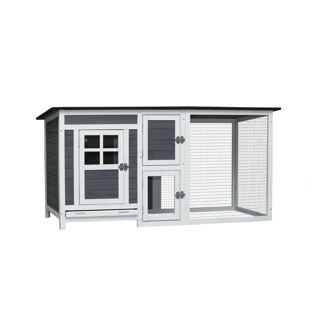 Chicken Coop with Run Wooden Cage,Outdoor Indoor Chicken Rabbit Small Animal House