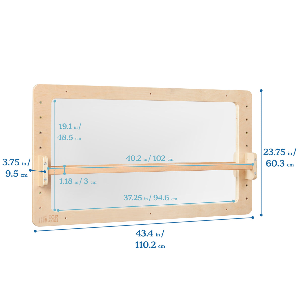 ECR4Kids Wall-Mounted Coordination Mirror, Natural
