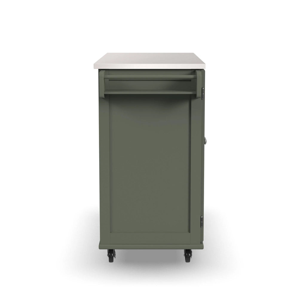Homestyles Dolly Madison Engineered Wood Kitchen Cart in Sage Green/Nickel