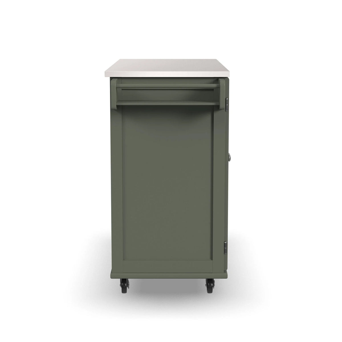 Homestyles Dolly Madison Engineered Wood Kitchen Cart in Sage Green/Nickel