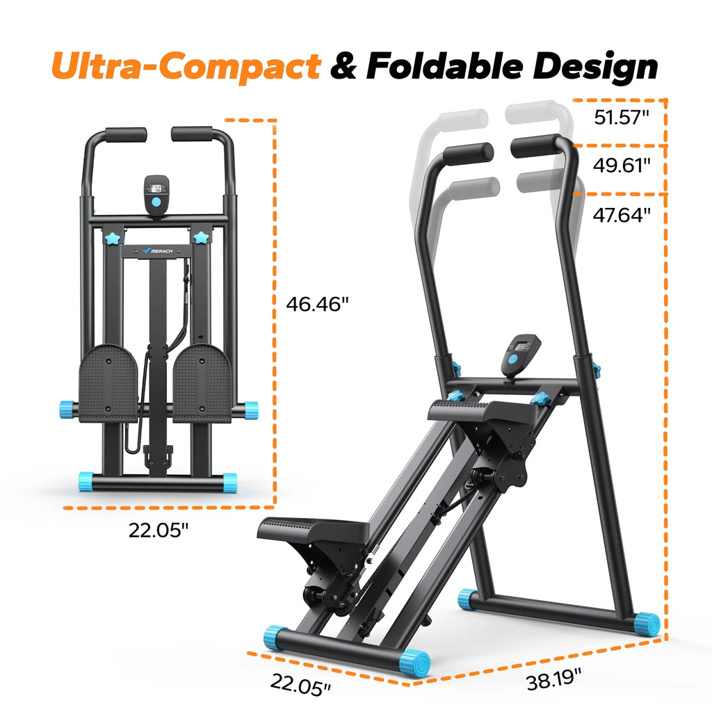 MERACH Stair Stepper for Home Compact Foldable Vertical Climber - Full-Body Workout Stepper, Home Gym Cardio Exercise Equipment