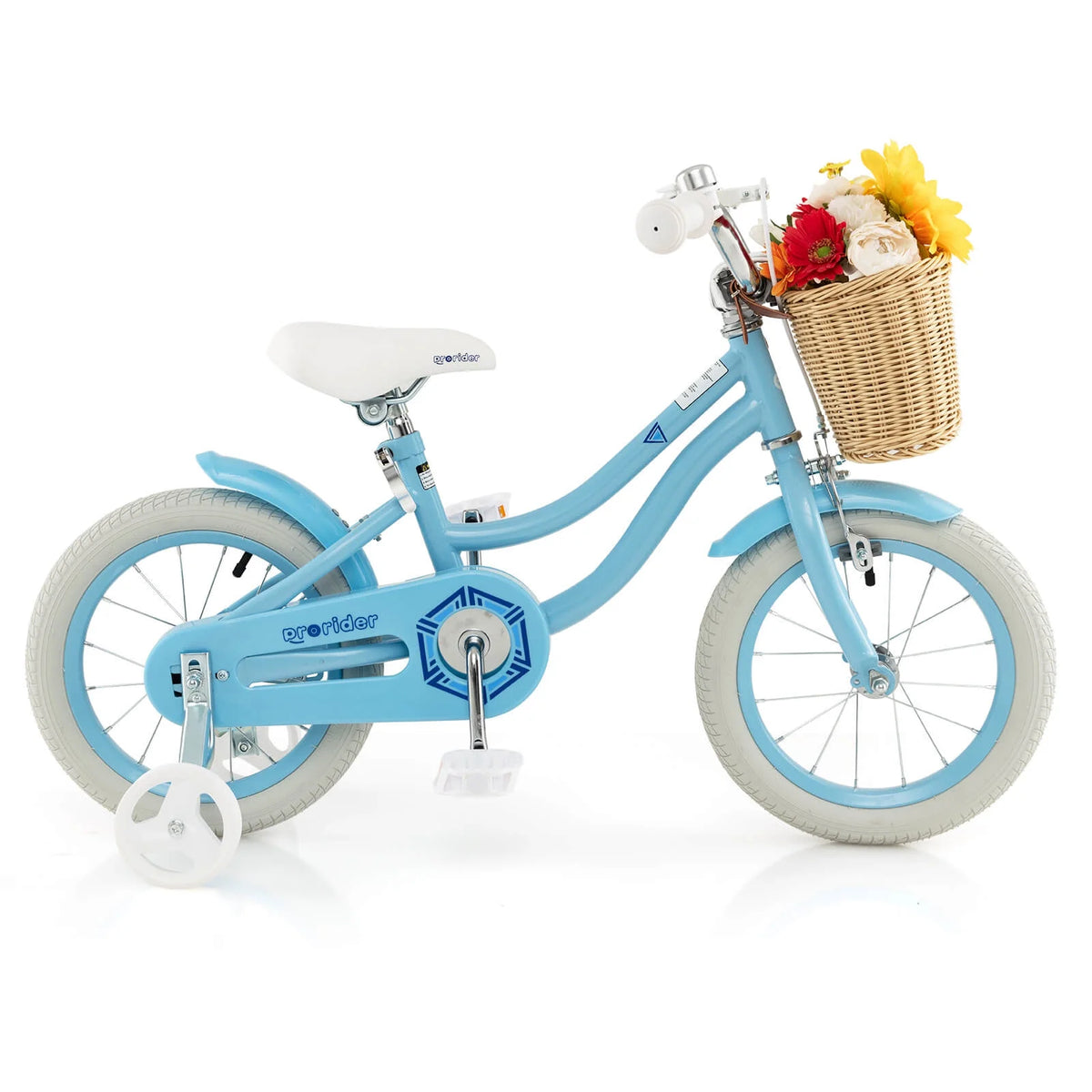 Prorider 16" Kid’s Bike with Training Wheels Adjustable Handlebar Seat Handbrake Pink