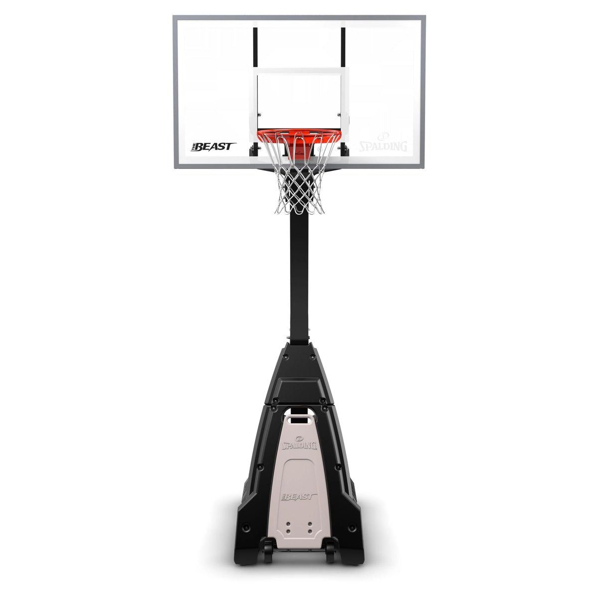Spalding the Beast 7.5ft - 10ft Adjustable Height 60" Glass Portable Basketball System (Adult)