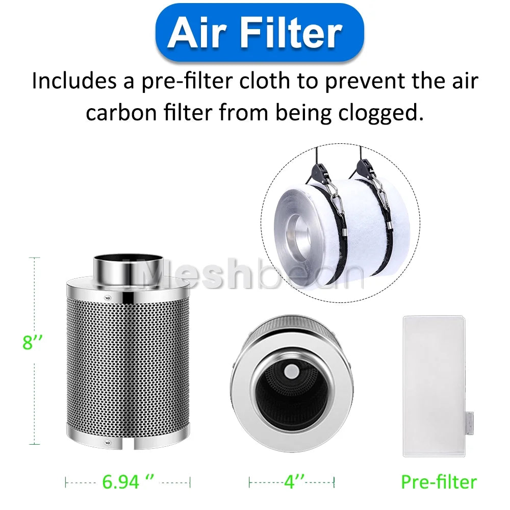 iMeshbean 48" x 48" x 80" Grow Tent Kit with Full Spectrum LED Plant Growth Lamp, Air Ventilation Filter System & Thermostat