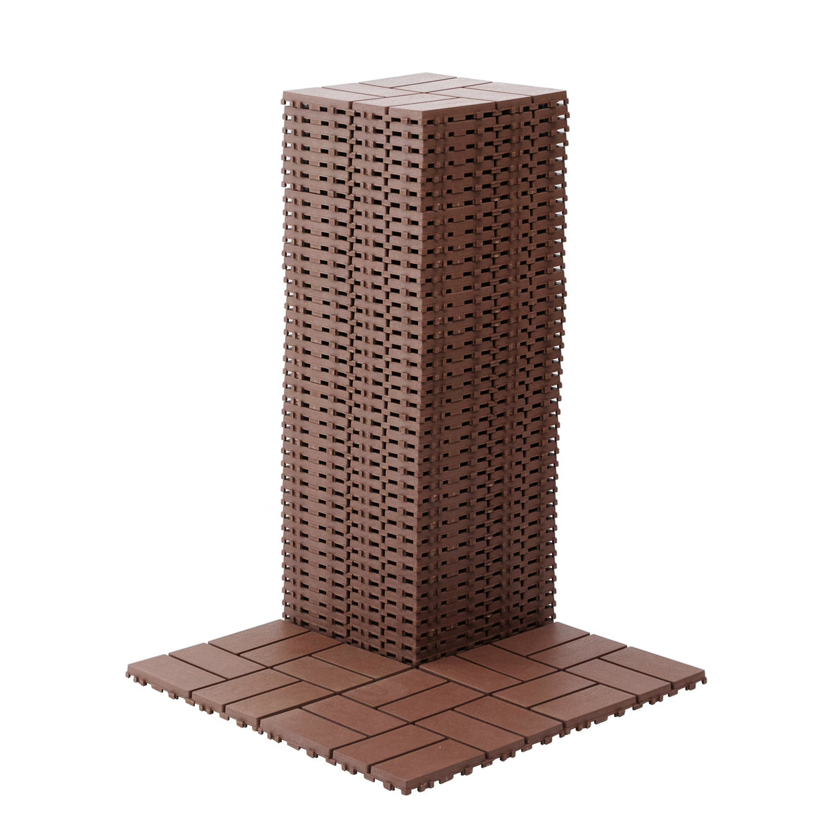 44PCS Plastic Interlocking Deck Tiles,Patio Deck Tiles,12"x12" Square Waterproof Outdoor