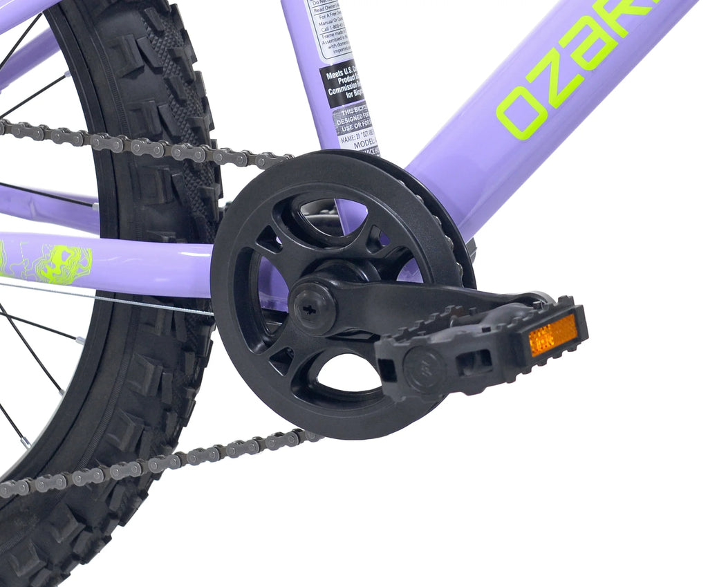 20" Ozark Trail Vibe Mountain Bicycle, 7 Speed, Fits Rider 3'11"-4'4", Purple, Teen, Unisex