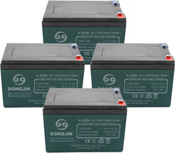 4PCS 6-DZM-12 12V 12AH Rechargeable Battery for Electric Bike Scooter Go Kart 6"(L) x 4"(W) x 4"(H)
