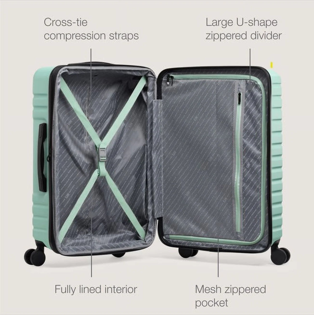 U.S. Traveler Boren Hardside Rugged Spinner Luggage, Lavender, 30" Checked Large