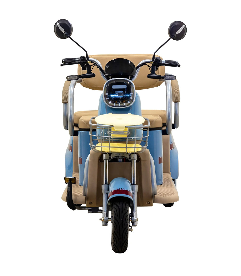 Massimo MGC E-Trike 3-Wheel Electric Cart 17 MPH, 2-Seater Adult Scooter Blue