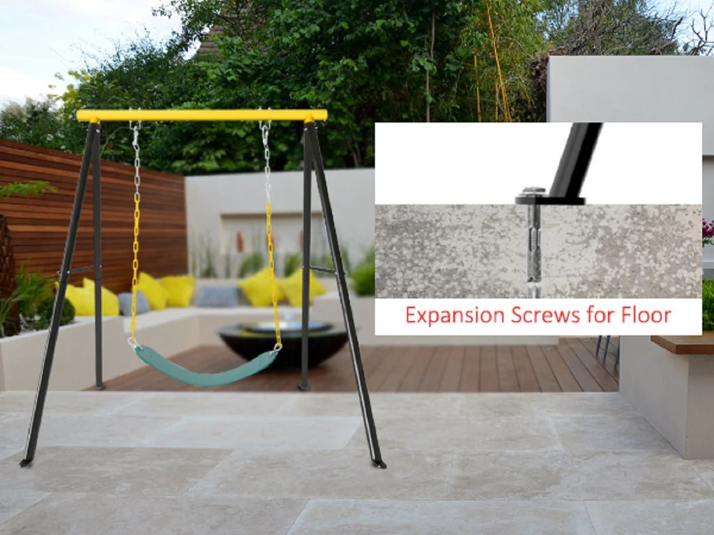 IVV Swing Stand for Porch, Outdoor Heavy Duty Swing Frame, Steel Metal Frame with 4 Ground Pegs, 73" Height Holds Up to 550lbs, Red (Swing NOT Included)