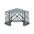 GVN Backyard Garden Canopy, Camping Canopy Screen Tent,12' x 12' Outdoor Pop-Up Camping Canopy