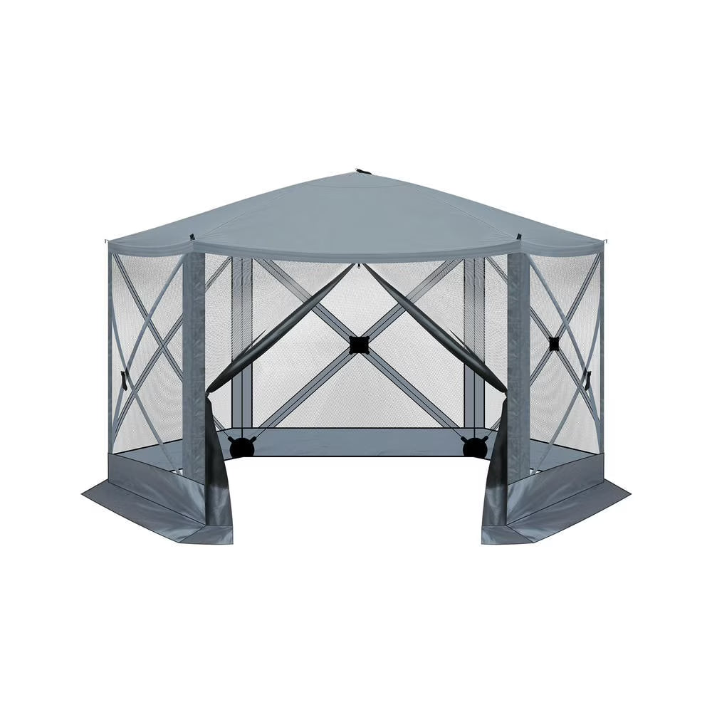 GVN Backyard Garden Canopy, Camping Canopy Screen Tent,12' x 12' Outdoor Pop-Up Camping Canopy
