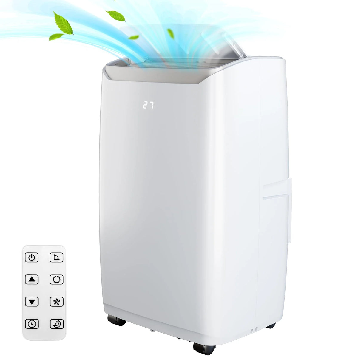 TROPOW Portable Room Air Conditionerss, 12,000 BTU Portable AC Unit with Multi-Speed Fan, Dehumidifier Mode, Easy-to-Clean Washable Filter,White