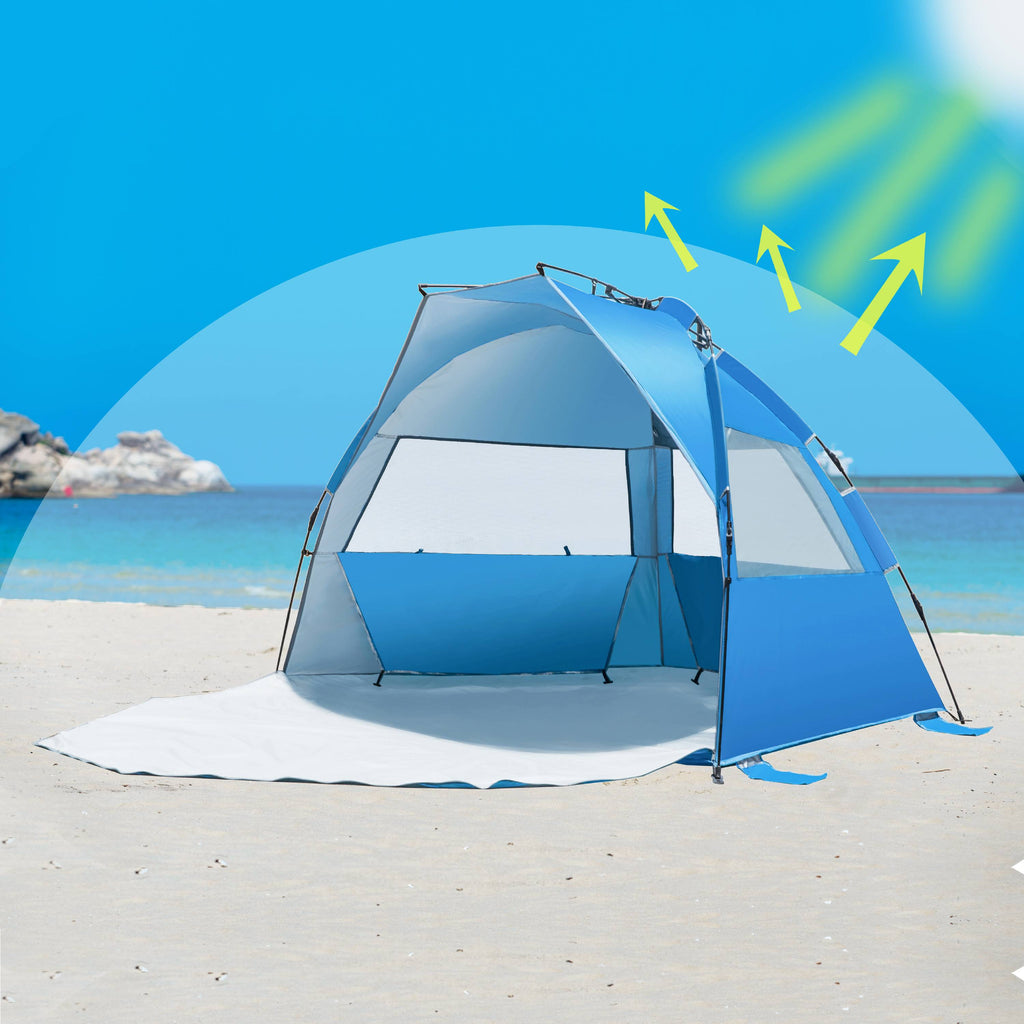 Outdoors Easy Up Beach Cabana Tent Sun Shelter, Deluxe Large for 4 Person