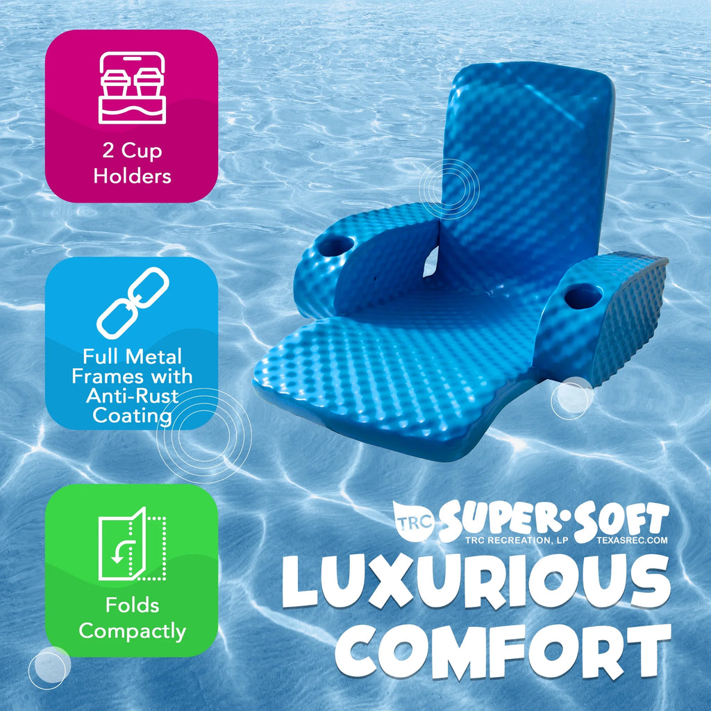 TRC Recreation Baja Folding Armchair Swimming Pool Float, Tropical Teal