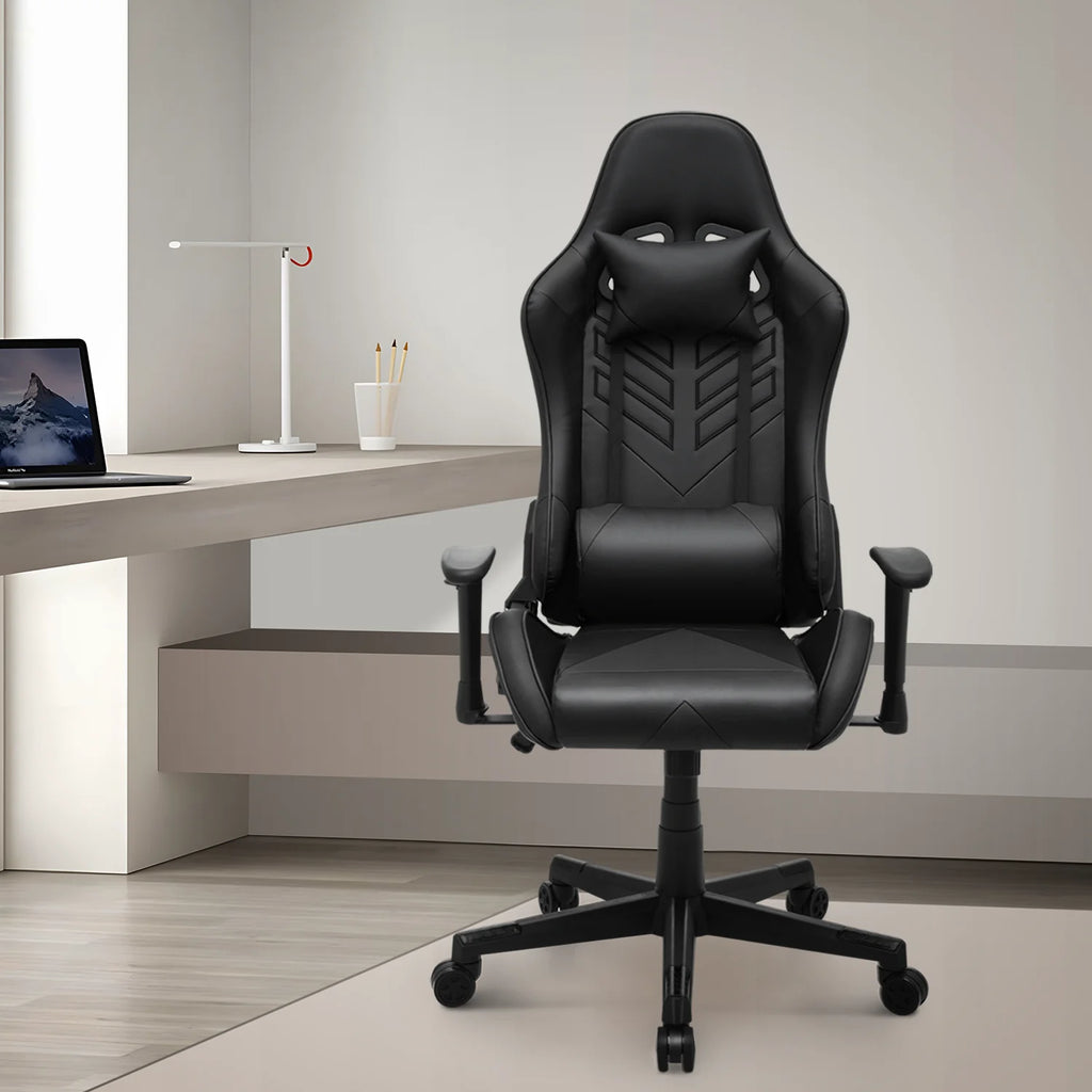 Magshion Ergonomic Gaming Chair, Comfortable Gaming Chair, Computer Chair Leather Desk Chair Adjustable Swivel Gaming Office Chair, Blue