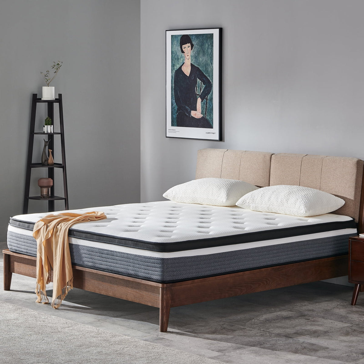 Queen Mattress, JIAVA 12" Medium Memory Foam & Spring Hybrid Mattress, Support for Adult